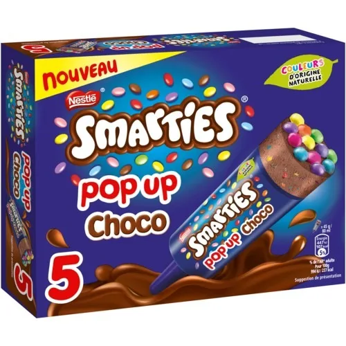 Smarties pop up glaces vanille bonbons chocolat lait x 5 smarties pop up glaces chocolat bonbons chocolat lait x 5