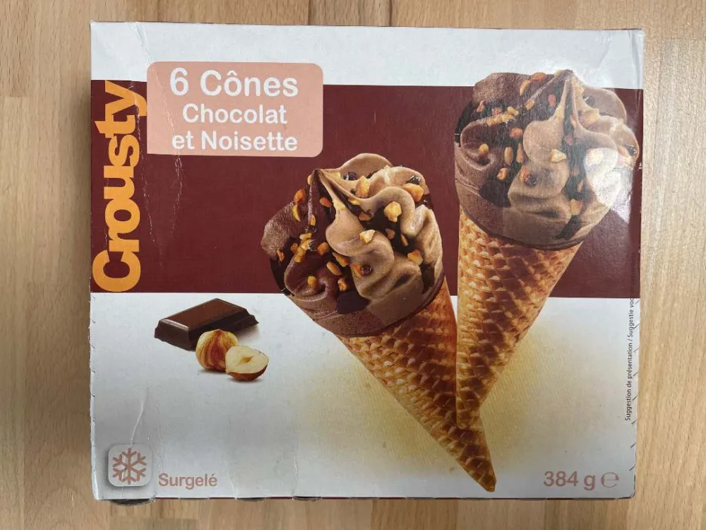 Cônes crousty chocolat noisette