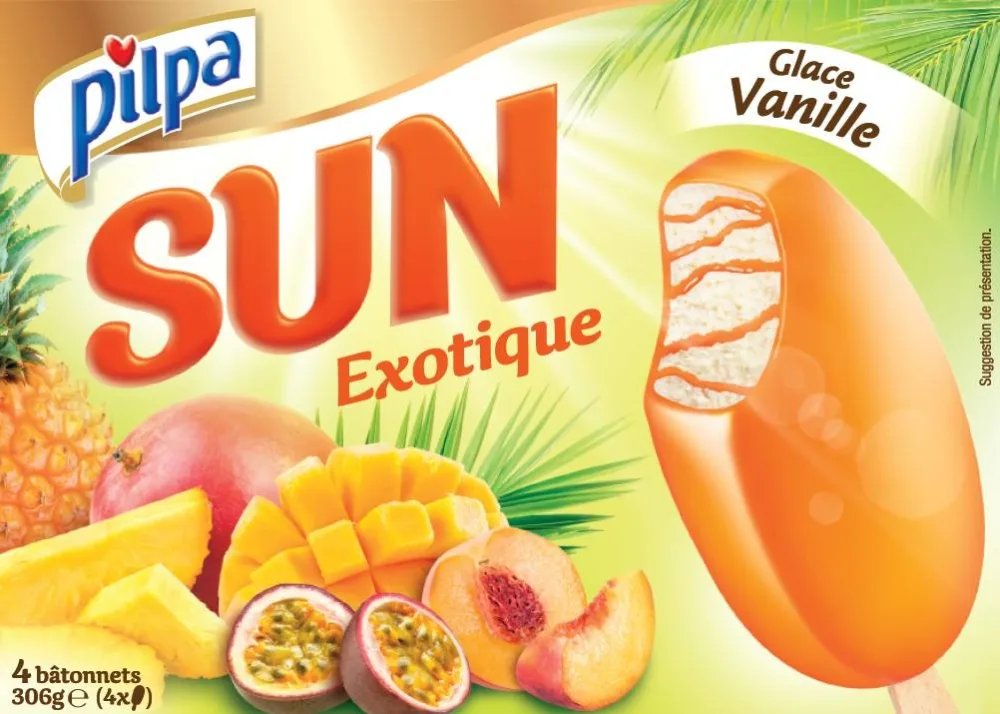 Pilpa batonnets sun vanille - exotique x 4