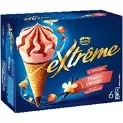 6 cone vanille/fraise extrême