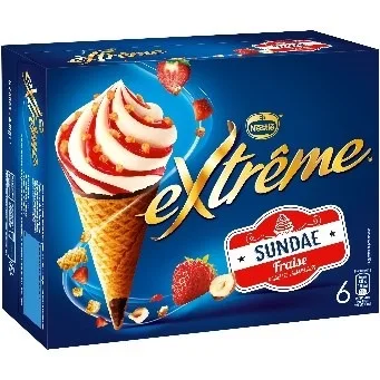 6 cone sundae fraise extreme