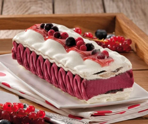 Barre glacée façon vanille fruits rouges