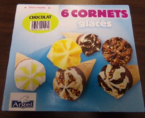6 cornets glaces chocolat