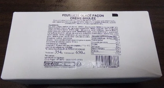 Feuillete glace facon creme brulee