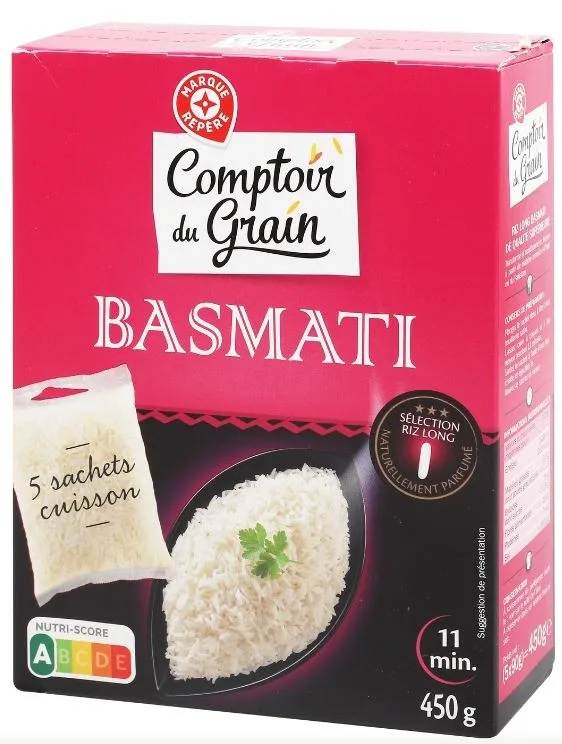 Riz long blanchi basmati 5x90g – 450g