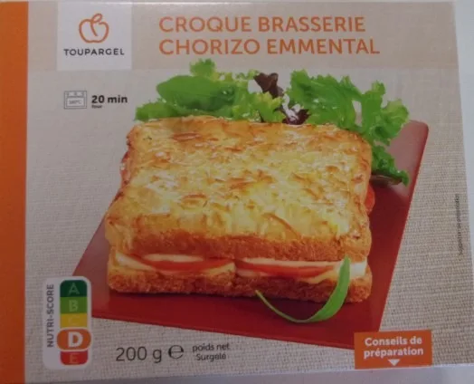 Croque brasserie chorizo emmental