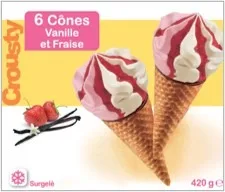 6 cônes vanille/fraise
