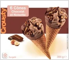 6 cônes chocolat et noisette