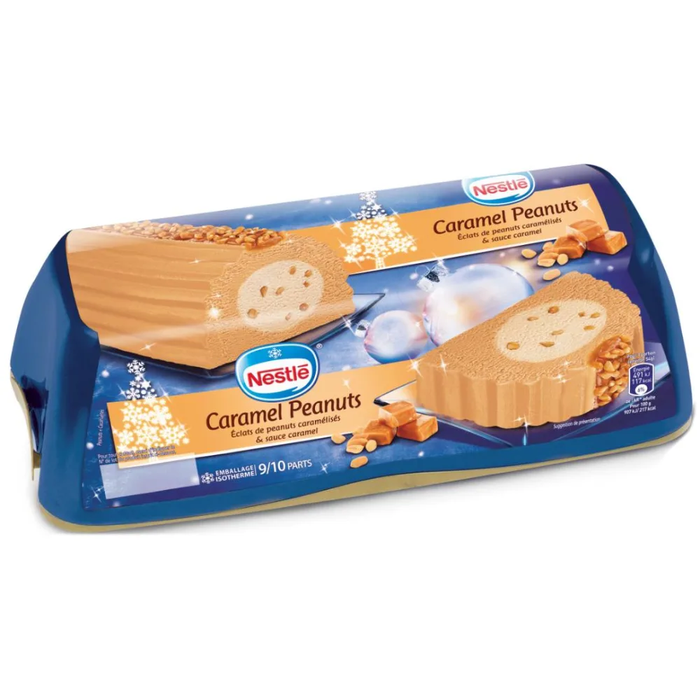 Bûche caramel peanuts nestle