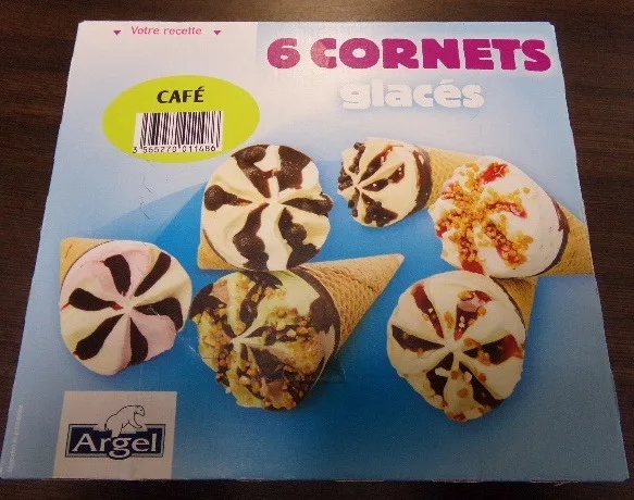 6 cornets glaces cafe