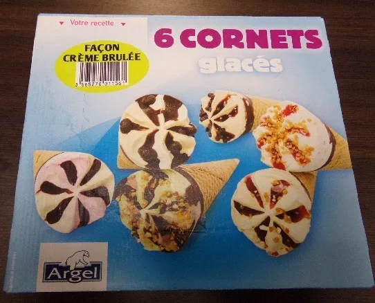 6 cornets glaces facon creme brulee
