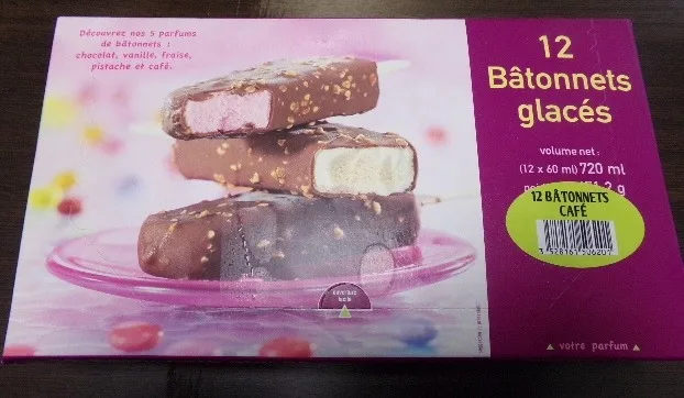 12 bâtonnets glacés cafe