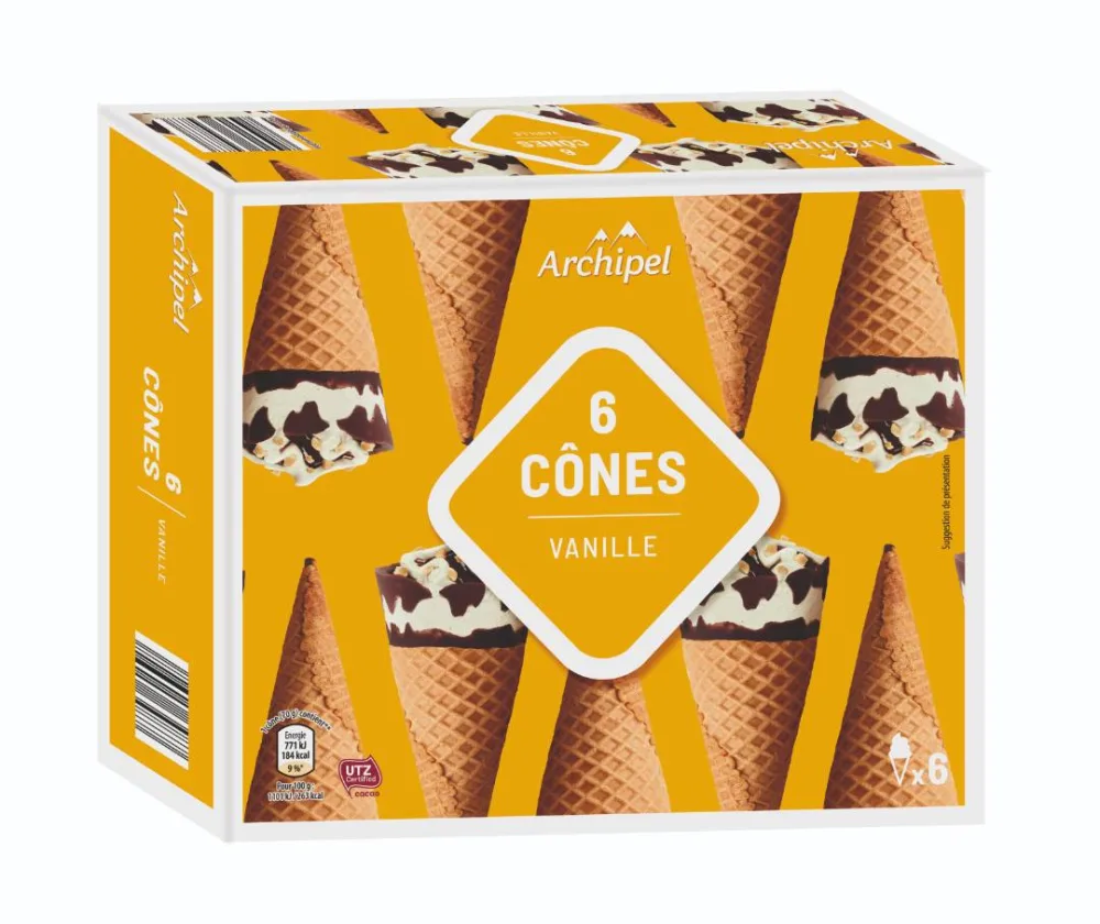 Cônes vanille x6
