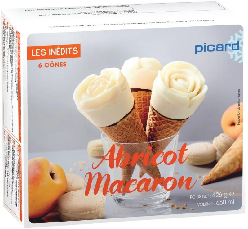 6 cones abricot macaron