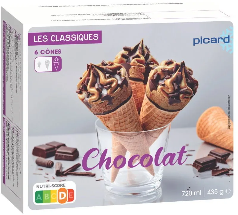 6 cones chocolat