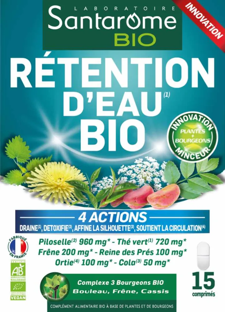 Retention d'eau bio 15 comprimés