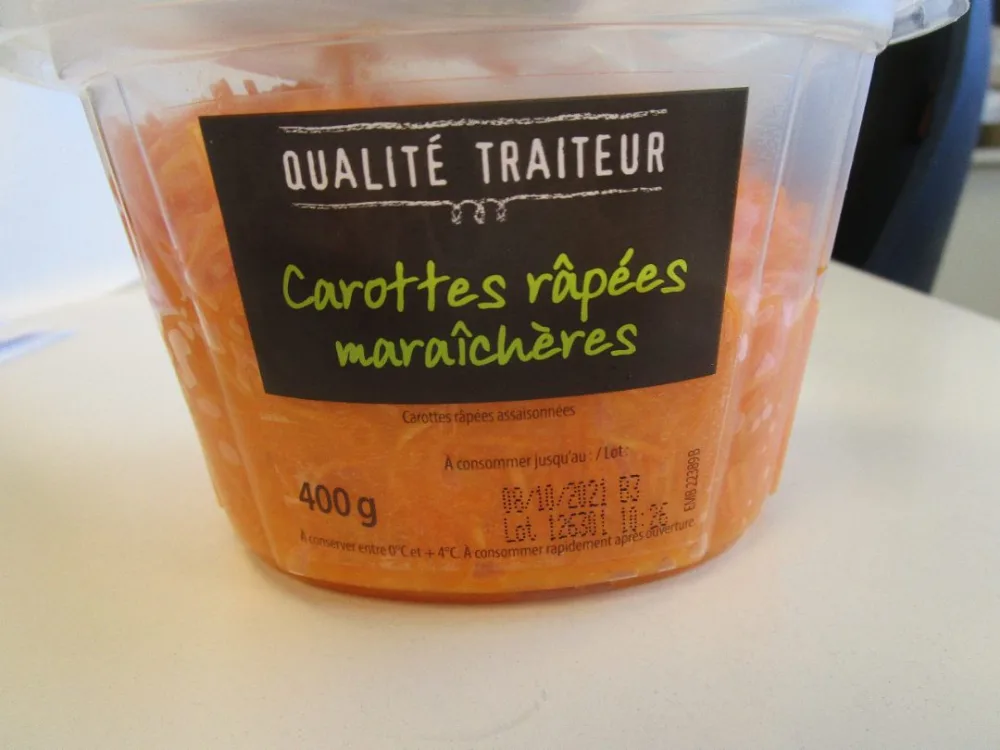 Carottes maraichères râpées au jus de citron de sicile