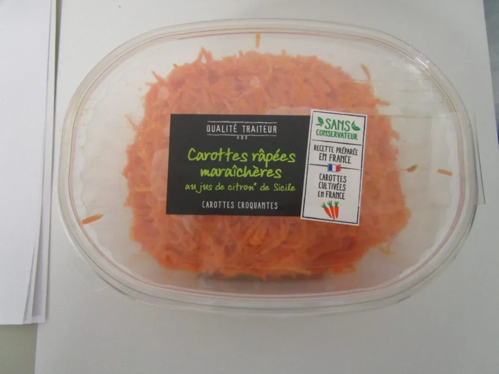 Carottes maraichères râpées au jus de citron de sicile