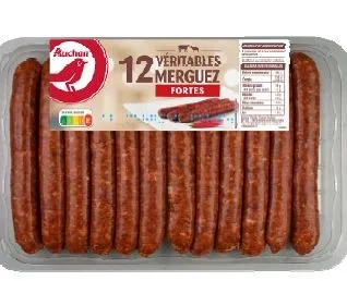 Auchan merguez forte x6 et x12