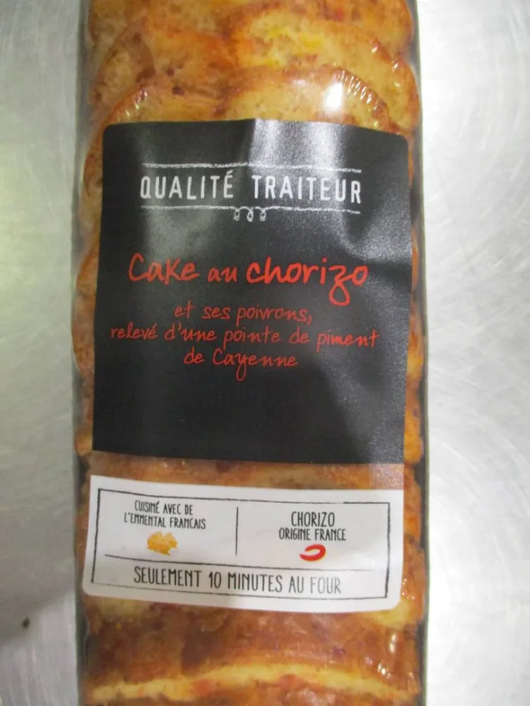 Cake chorizo poivron tranché qualite traiteur