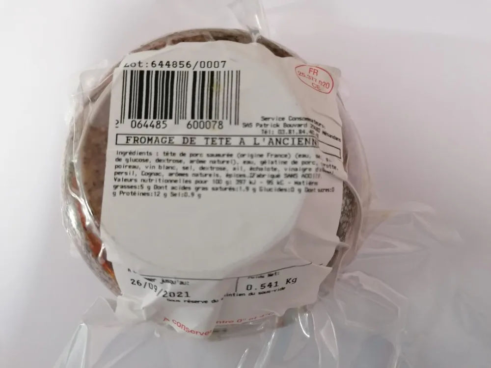 Fromage de tête sans nitrite