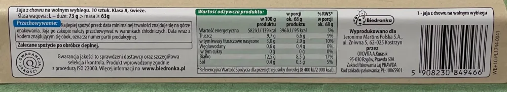 Ostrzeżenie publiczne dotyczące żywności: Stwierdzenie Salmonella Enteritidis na powierzchni skorupek jaj konsumpcyjnych