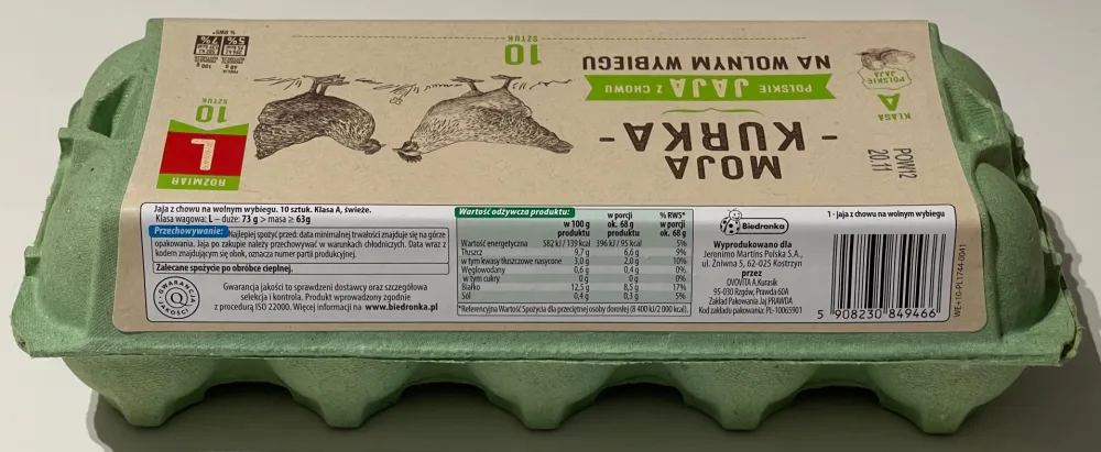 Ostrzeżenie publiczne dotyczące żywności: Stwierdzenie Salmonella Enteritidis na powierzchni skorupek jaj konsumpcyjnych