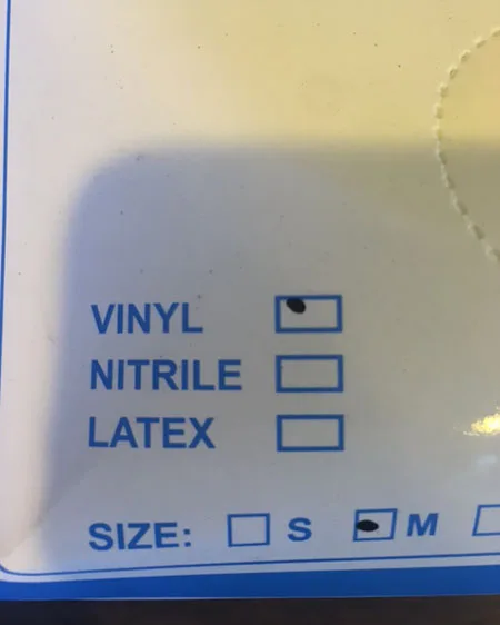 Disposable vinyl gloves