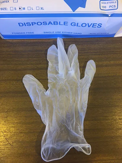 Disposable vinyl gloves