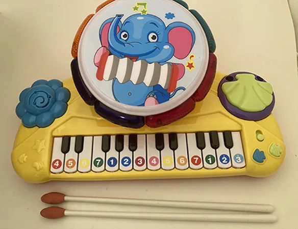 Electrical toy piano and drum