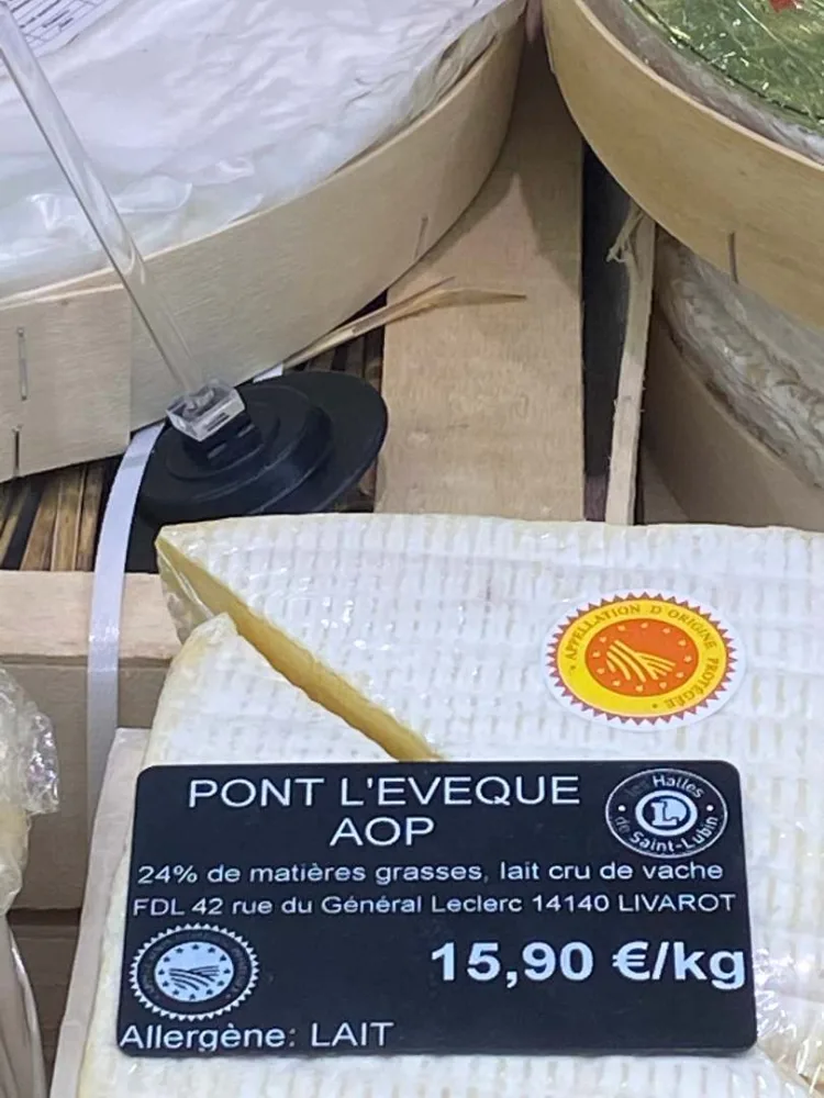 Pont l'eveque aop lait cru