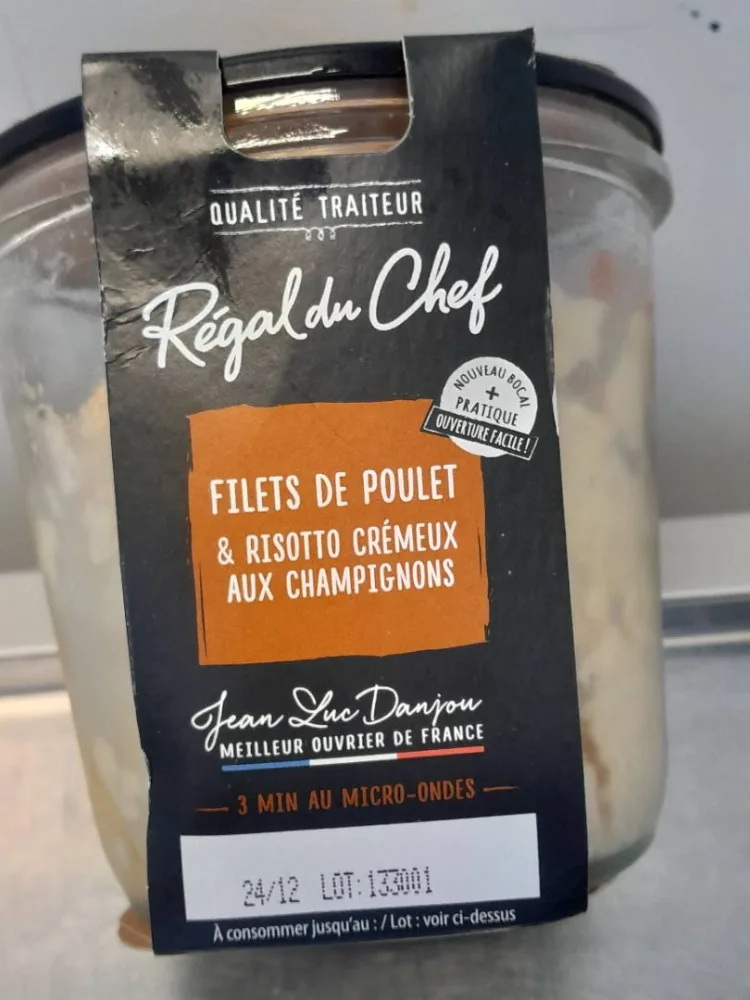 Filets de poulet & risotto crémeux aux champignons