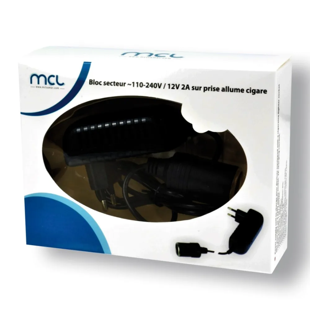 Bloc secteur ~110-240v / 12v 2a sur prise allume cigare