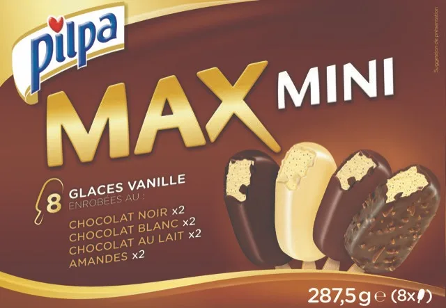8 mini bat vanille fruits 400ml pilpa, 8 mini bat vanille chocolat 400ml pilpa