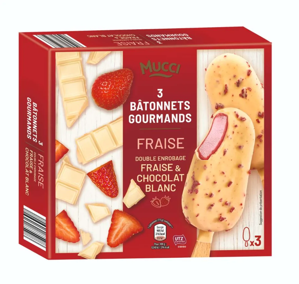 3 bâtonnets gourmands 219g - recettes citron, fraise et cacahuete