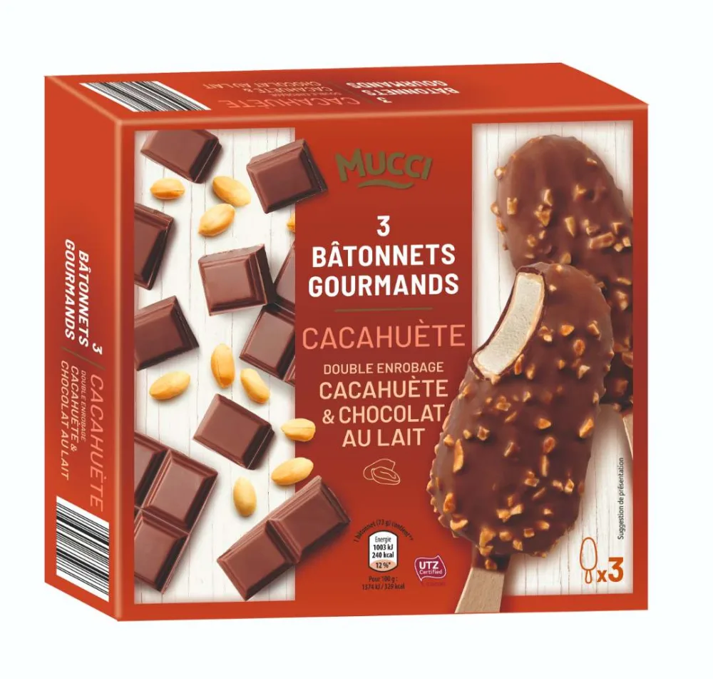 3 bâtonnets gourmands 219g - recettes citron, fraise et cacahuete