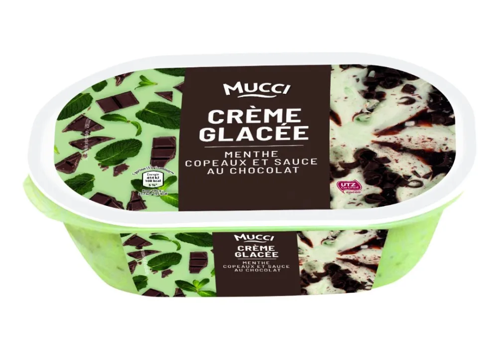 Bac de glace premium 900ml - vanille macadamia, menthe, citron, caramel
