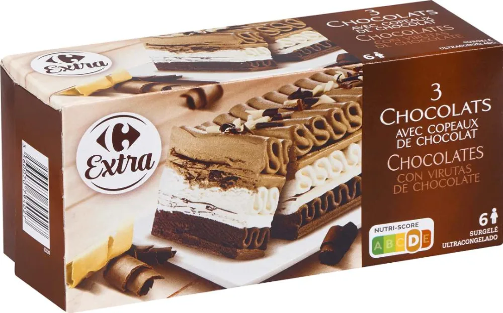 Feuilleté 3 chocolats carrefour extra 650ml