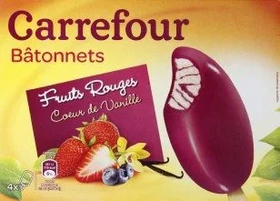 4 références de bâtonnets (x4) coeur de vanille carrefour