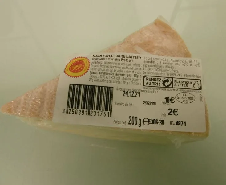 Portion de saint-nectaire aop laitier 200g
