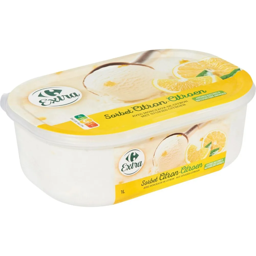 3 bacs de glace 1l carrefour extra