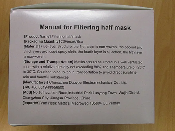 Particle filter mask