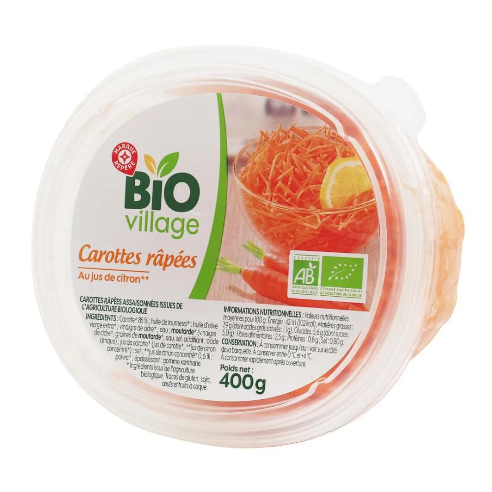 Carottes rapees bio 200g et 400g
