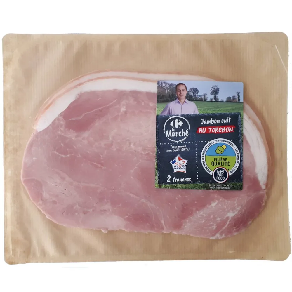 Jambon cuit superieur preemballe 2 tranches et 4 tranches