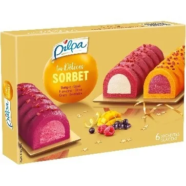 6 buchettes tout caramel 6 buchettes sorbets 6 buchettes tout chocolat 6 buchettes vanille fraise/chocolat/noisette 6 buchettes vanille chocolat pistache café