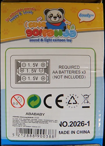 Toy panda with battery