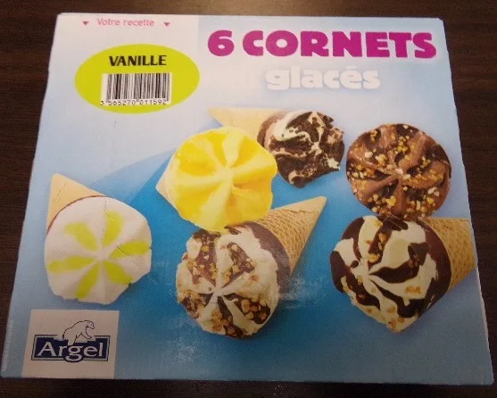 6 cornets glaces vanille