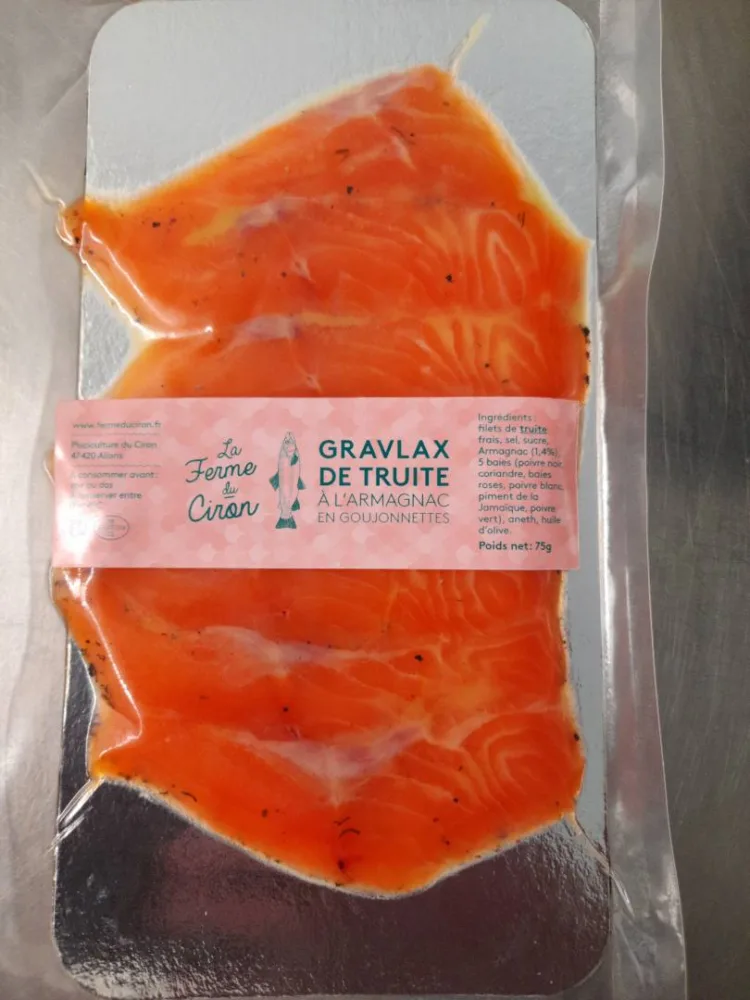 Gravlax de truite a l'armagnac