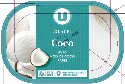 Bac glace noix de coco u