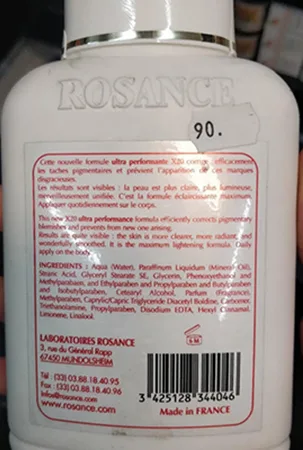 Skin-lightening body lotion